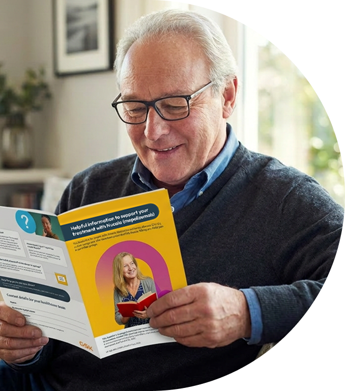 Man with booklet